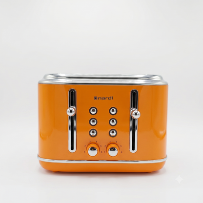 Grille-Pain Rétro 4 Fentes Nardi – Design Vintage Orange & Chrome