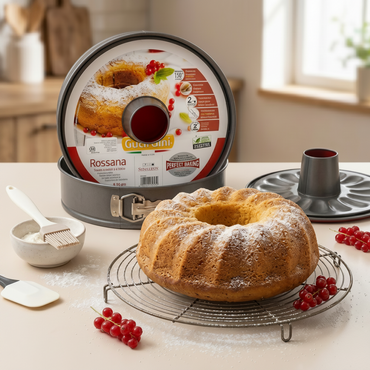 Moule à Charnière 2-en-1 Guardini Rossana – Acier Anti-adhésif Rouge (28cm)
