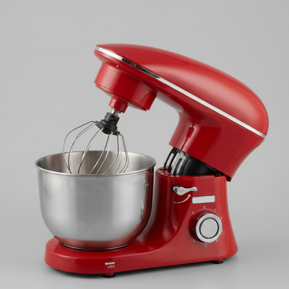 Robot Pâtissier Sur Socle Maxwell – Robot de Cuisine Multifonction Rouge Vintage