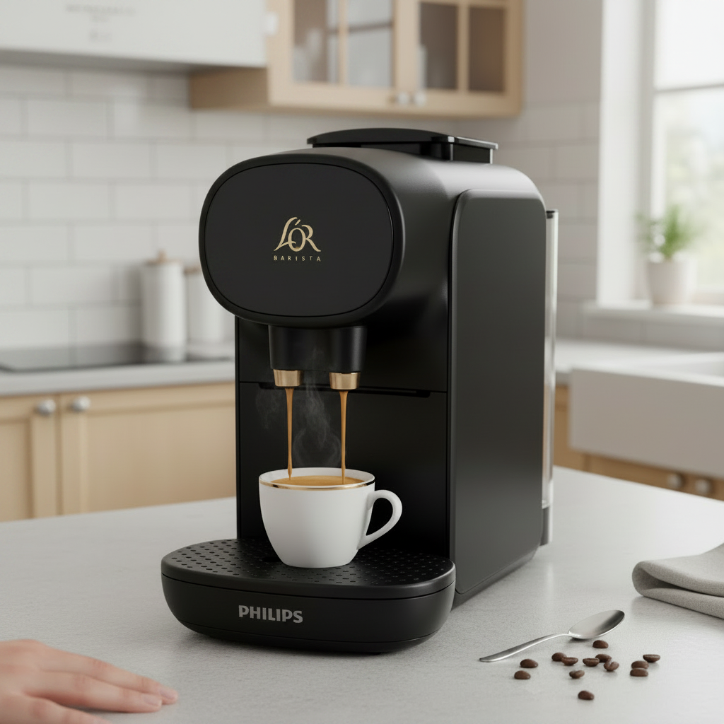 Machine à Café à Capsules Philips L'OR Barista - Édition Noir Mat & Or