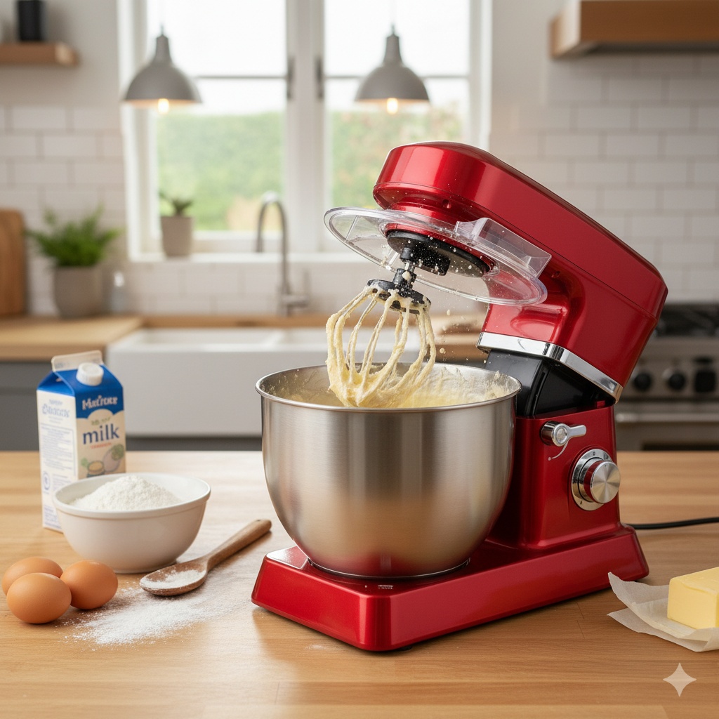 Robot Pâtissier Bomann 1200W Rouge - Robot de Cuisine Multifonction Haute Performance