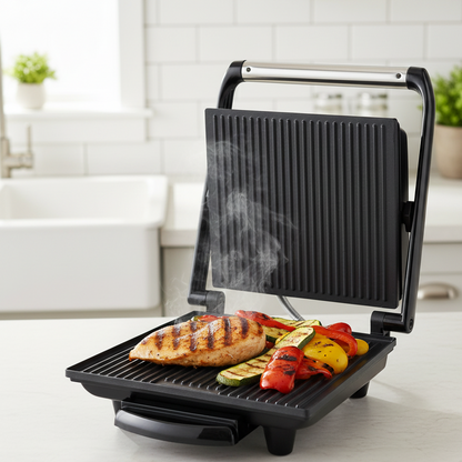 Grill Viande & Presse à Panini Tefal Chrome Édition - Finition Inox Miroir