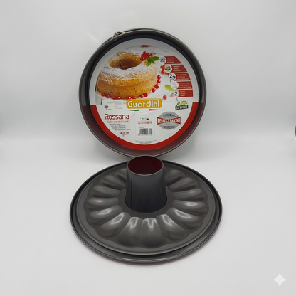 Moule à Charnière 2-en-1 Guardini Rossana – Acier Anti-adhésif Rouge (28cm)