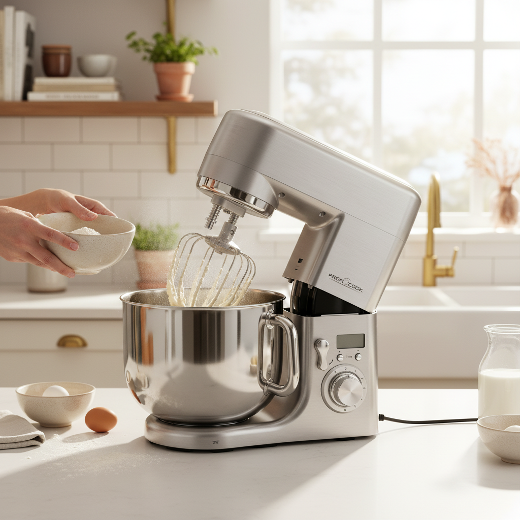 Robot Pâtissier Professionnel ProfiCook – Inox Brossé avec Écran LCD ( 10L)