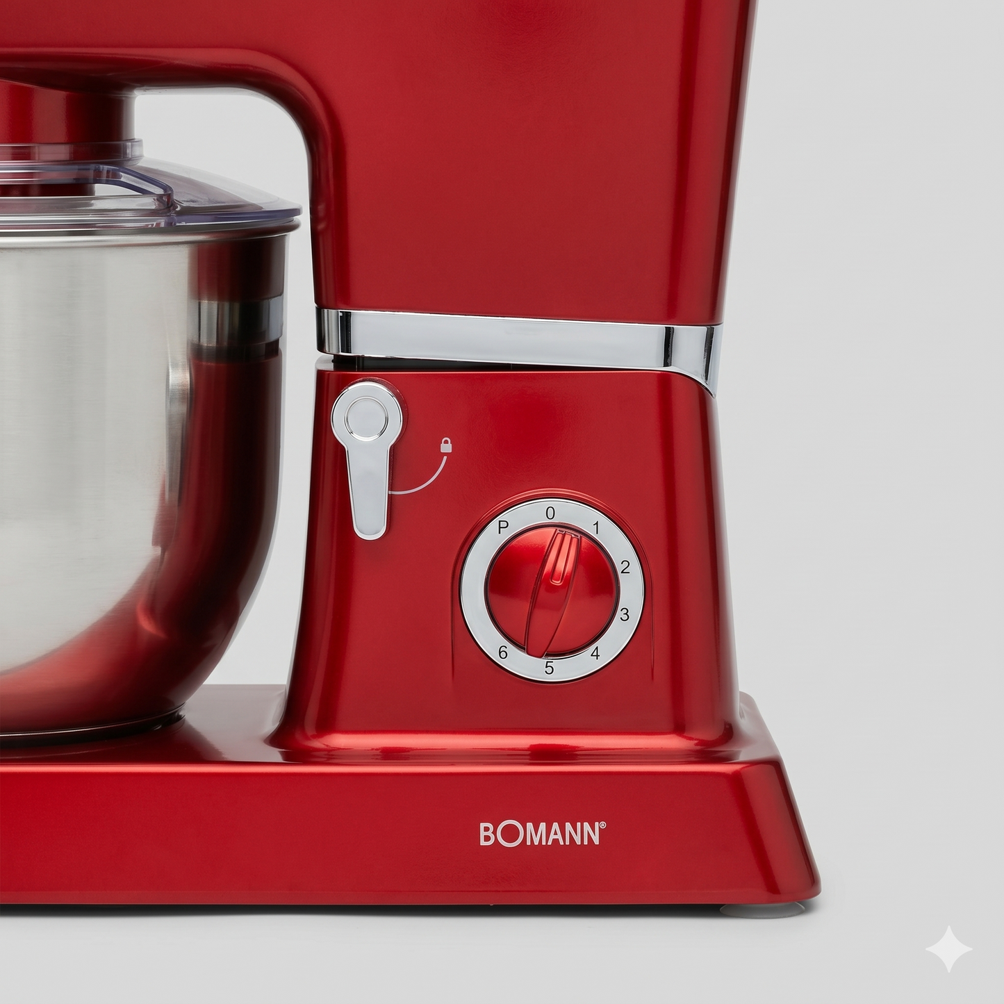 Robot Pâtissier Bomann 1200W Rouge - Robot de Cuisine Multifonction Haute Performance
