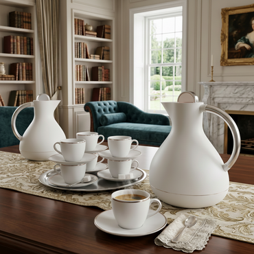 Duo de Thermos Design "Pure White" – Carafes Isothermes Élégantes Alpha Ménage