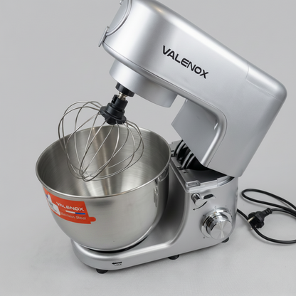Robot Pétrisseur Pâtissier Valenox – Robot de Cuisine Multifonction Gris Silver Pro