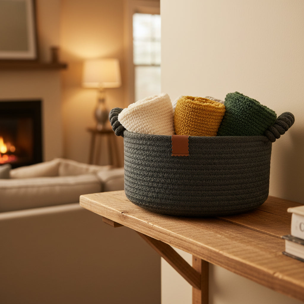 Panier de Rangement Design en Corde Tressée