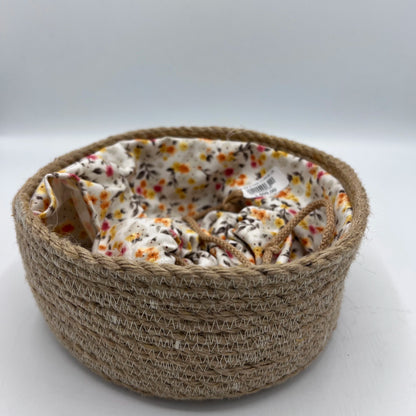 Corbeille à Pain Artisanale en Corde de Jute & Doublure Tissu