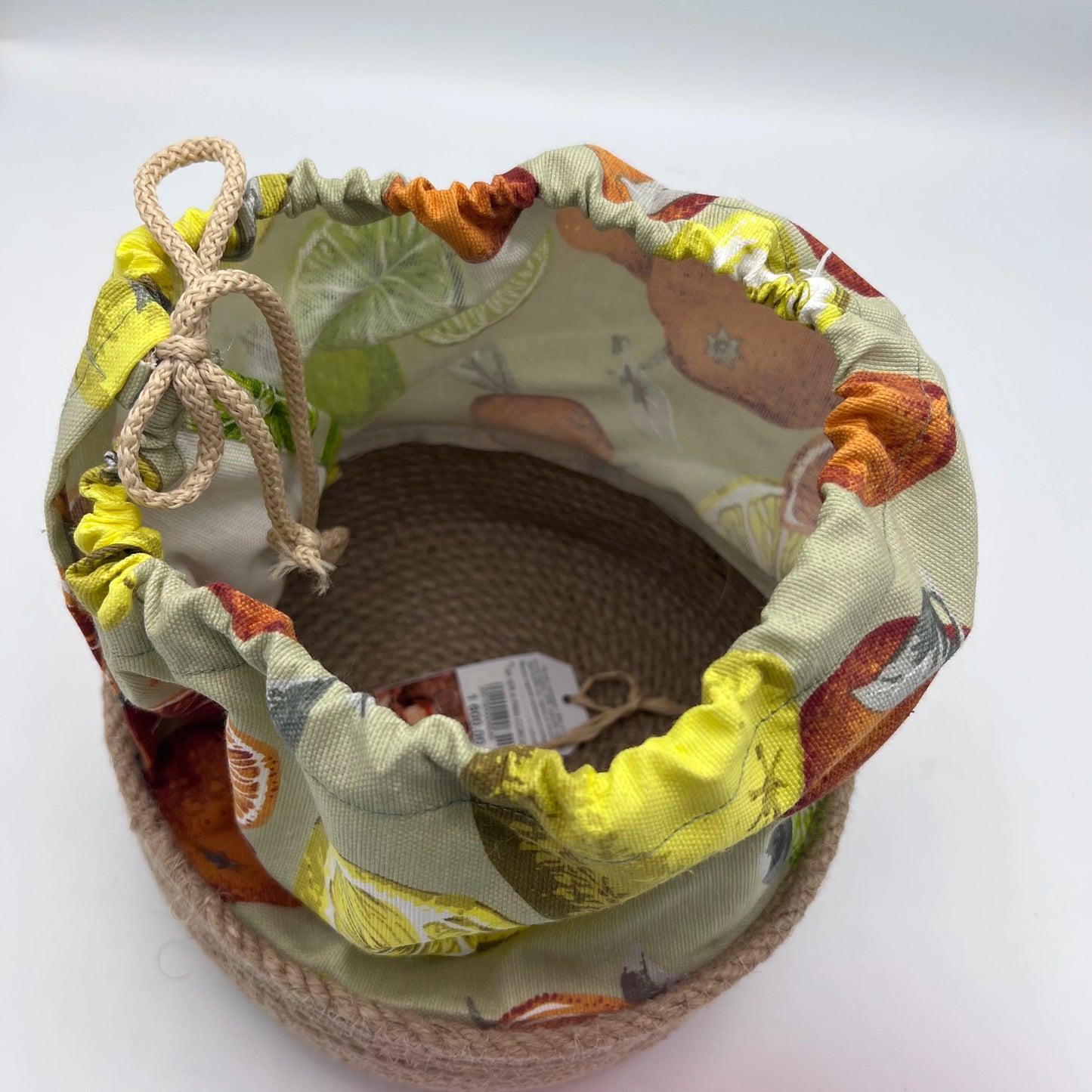 Corbeille à Pain Artisanale en Corde de Jute & Doublure Tissu