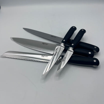 Set de Couteaux de Cuisine Premium 6 Pièces avec Bloc en Bois Design – Alpha Ménage