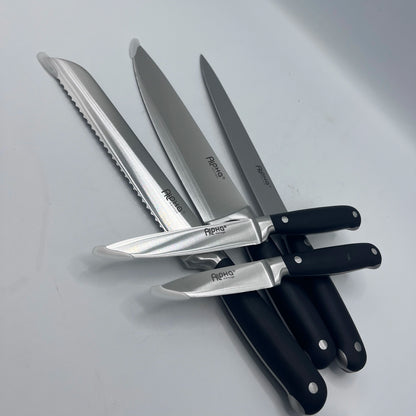 Set de Couteaux de Cuisine Premium 6 Pièces avec Bloc en Bois Design – Alpha Ménage
