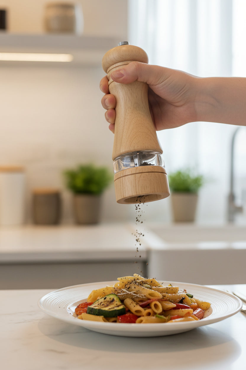 Moulin à Poivre Traditionnel en Bois Naturel – L'Essentiel de la Table