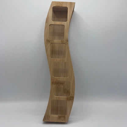 Support à Épices et Salière en Bambou Naturel – 6 Compartiments Design