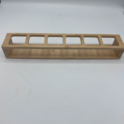 Support à Épices et Salière en Bambou Naturel – 6 Compartiments Design