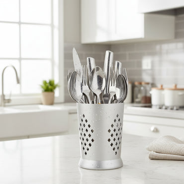 Égouttoir à Couverts Cylindrique en Aluminium Premium