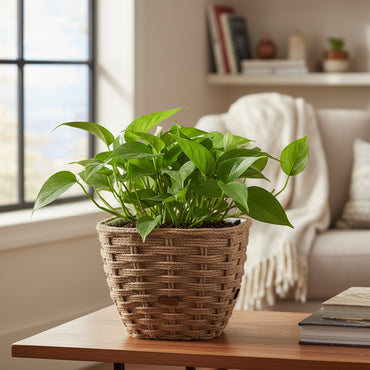 Cache-Pot Moyen Évasé en Jute Tressé Naturel – Élégance Bohème
