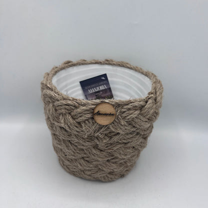 Mini Cache-Pot en Corde de Jute Tressée – Idéal Succulentes & Cactus