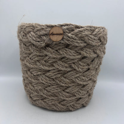 Cache-Pot Taille Moyenne en Jute Tressé – Décoration Bohème Chic