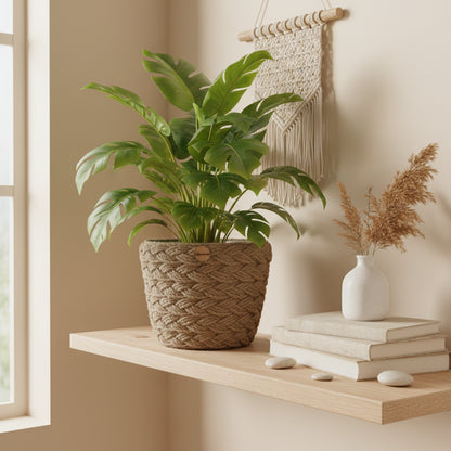 Cache-Pot Taille Moyenne en Jute Tressé – Décoration Bohème Chic
