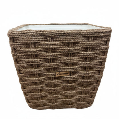 Cache-Pot Carré en Jute Tressé Naturel – Élégance Bohème