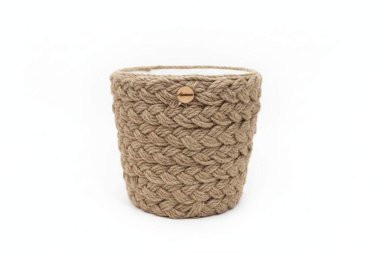 Cache-Pot en Corde de Jute Tressée – Décoration Bohème Chic