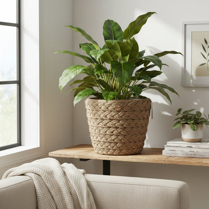 Cache-Pot en Corde de Jute Tressée – Décoration Bohème Chic
