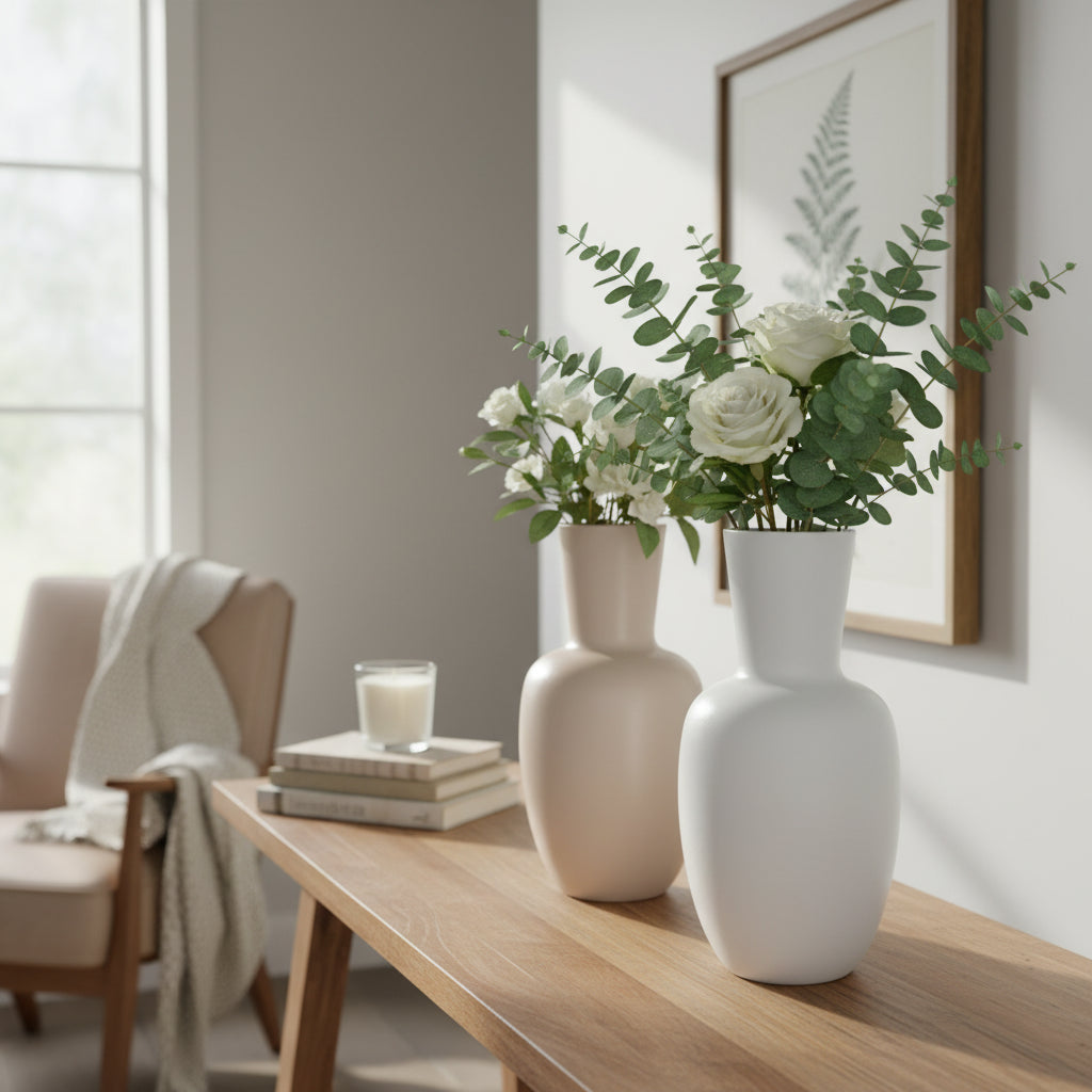 Vase Minimaliste en Céramique Mate – Design Épuré