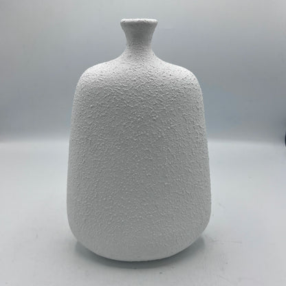 Vase Soliflore Texturé Blanc – Effet Pierre Brute