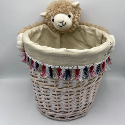 Panier de Rangement Osier & Peluche Alpaga – Déco Chambre Enfant