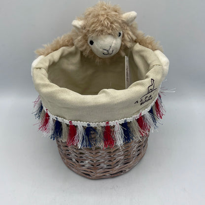 Panier de Rangement Osier & Peluche Alpaga – Déco Chambre Enfant