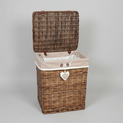 Panier de Rangement Bébé en Osier & Peluche Mouton