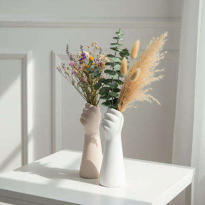 Vase Soliflore Sculptural Forme Main – Céramique Mate