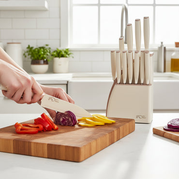 Set de 12 Couteaux de Cuisine avec Bloc Support Abousid – Design Élégant et Ergonomique