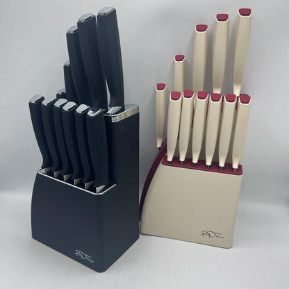 Set de 12 Couteaux de Cuisine avec Bloc Support Abousid – Design Élégant et Ergonomique
