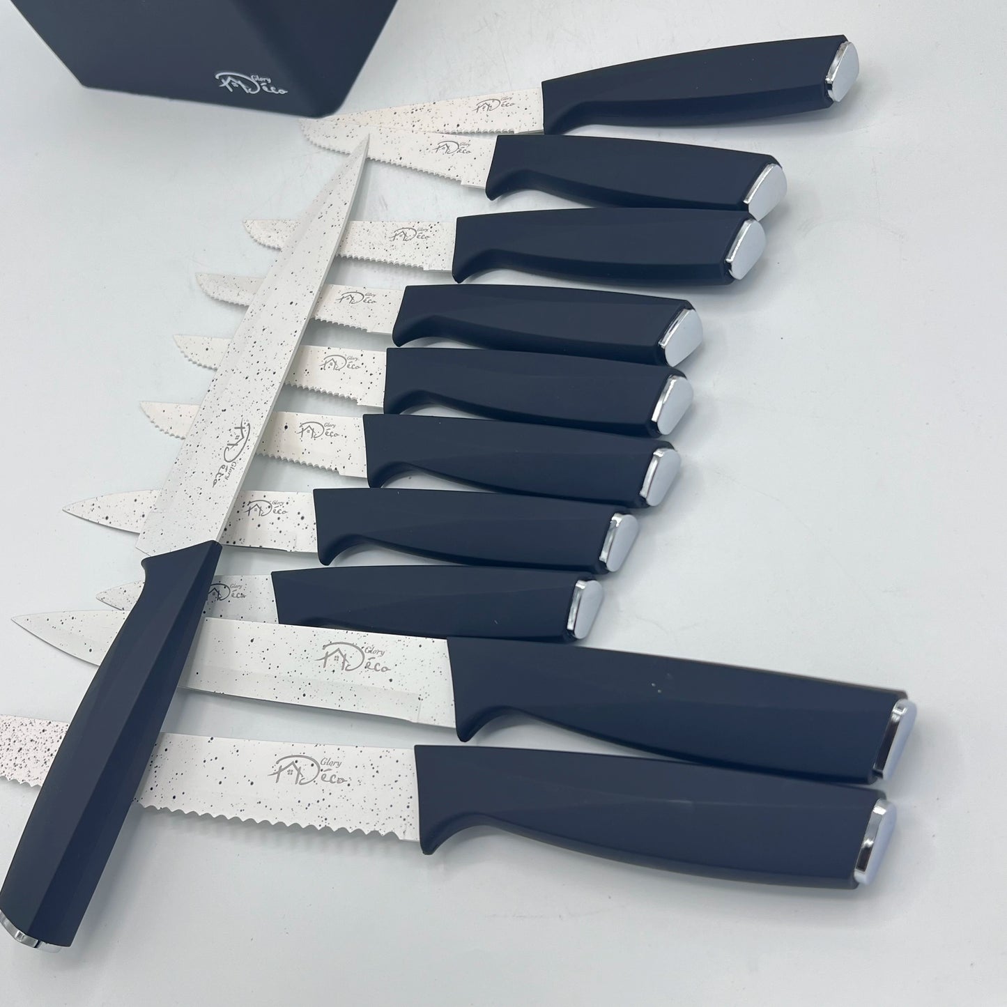 Set de 12 Couteaux de Cuisine avec Bloc Support Abousid – Design Élégant et Ergonomique