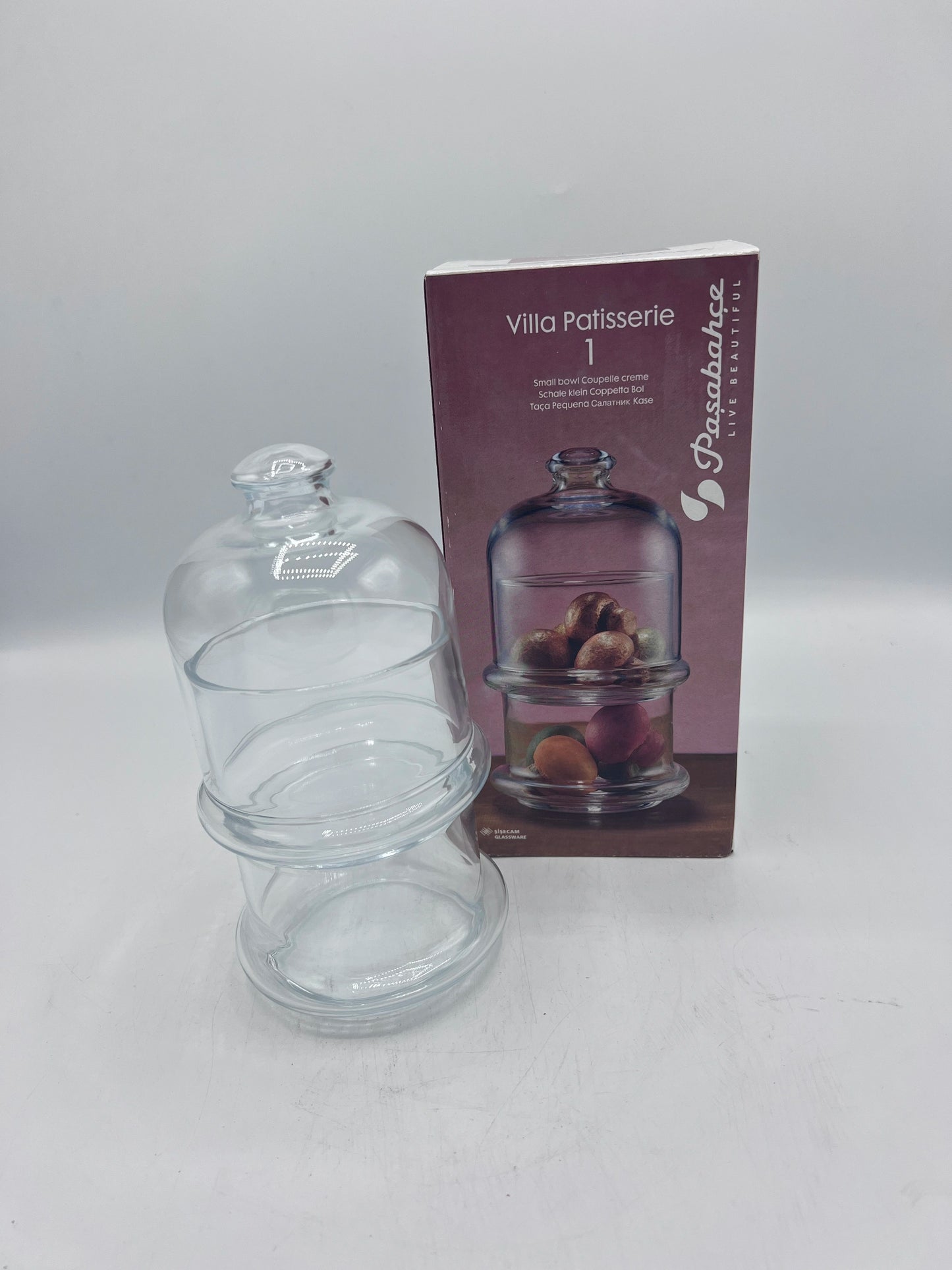 Mini Cloche en Verre à Empiler Villa Patisserie Paşabahçe – Élégance Gourmande