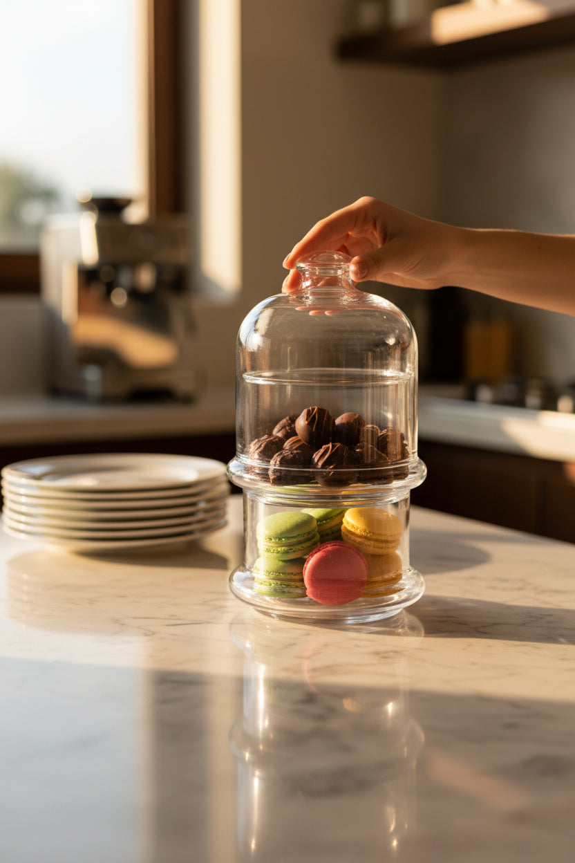 Mini Cloche en Verre à Empiler Villa Patisserie Paşabahçe – Élégance Gourmande