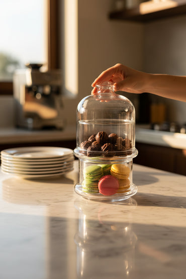 Mini Cloche en Verre à Empiler Villa Patisserie Paşabahçe – Élégance Gourmande