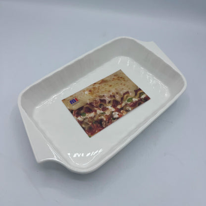 Plat à Four Rectangulaire en Céramique Blanche