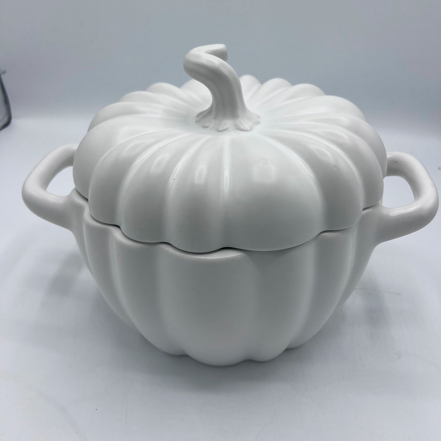 Soupière en Céramique Blanche Design Citrouille