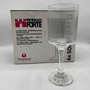 Lot de 6 Verres à Pied Striés "Borgo Forte" Borgonovo