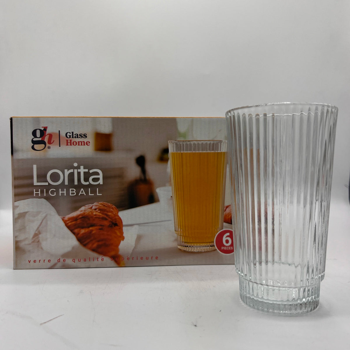 Lot de 6 Verres Highball Striés "Lorita" Glass Home