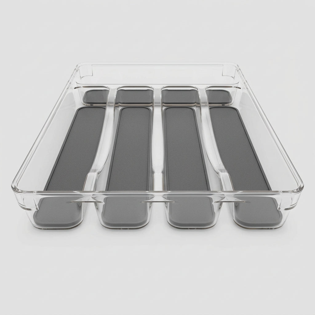 Range-Couverts Organisateur de Tiroir Élégant avec Fond Antidérapant – Solution Gain de Place Cuisine