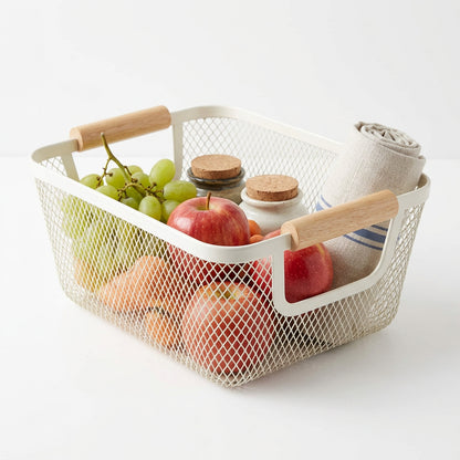 Paniers de Rangement Métal et Poignées en Bois – Élégance & Organisation Design