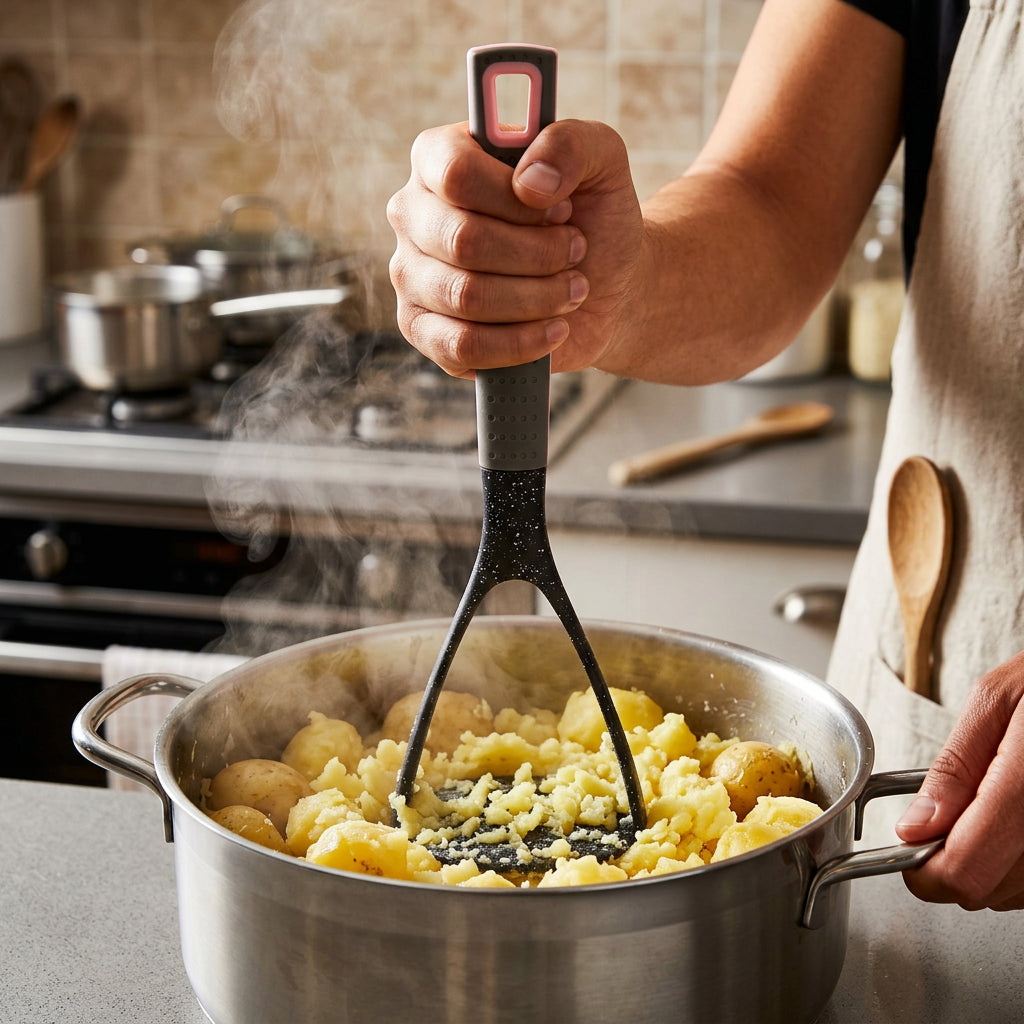Presse-Purée Anti-Adhésif Effet Granite - Ustensile de Cuisine Pratique