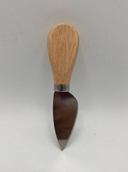 set  de 4 Couteaux à Fromage Inox et Manches en Bois - Service Élégant