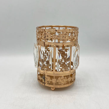 Pots Décoratifs en Cristal et Métal Doré - Style Luxueux