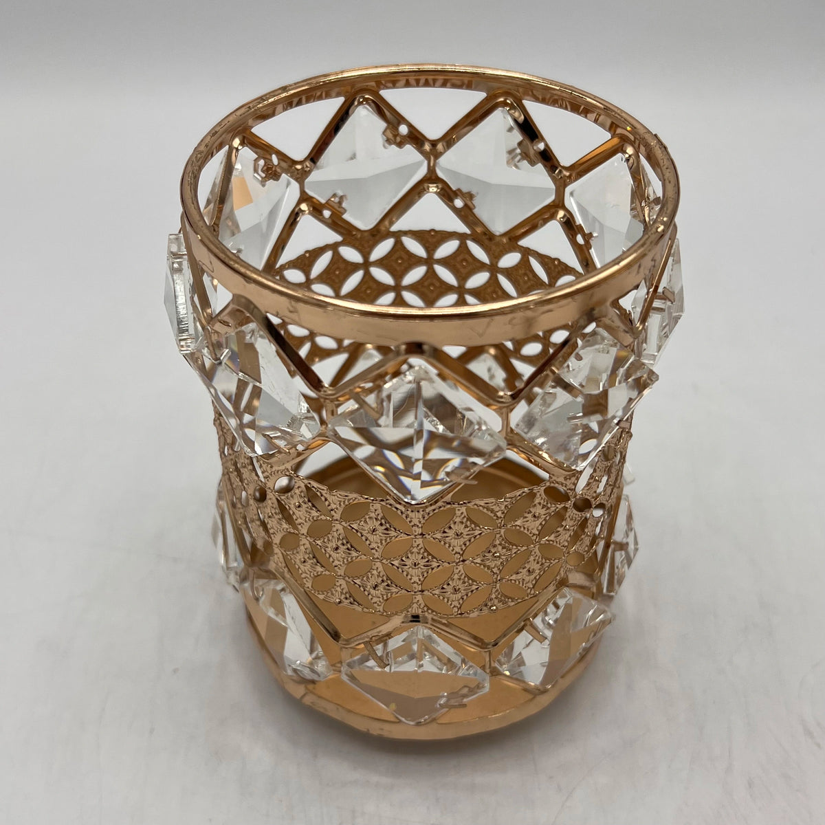 Pots Décoratifs en Cristal et Métal Doré - Style Luxueux
