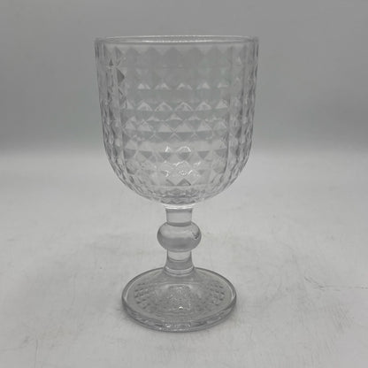 Verre à Pied Relief Diamant - Verrerie Élégante et Chic